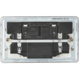 Knightsbridge  13A 2-Gang SP Switched Socket + 4.0A 20W 2-Outlet Type A & C USB Charger Polished Chrome with White Inserts