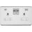 Knightsbridge  13A 2-Gang SP Switched Socket + 4.0A 20W 2-Outlet Type A & C USB Charger Polished Chrome with White Inserts