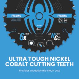 Spyder Tarantula Wood/Chipboard/MDF Framing Circular Saw Blade (20A) 165mm x 20mm 24T