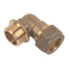 Flomasta  Brass Compression Adapting 90° Male Elbow 15mm x 1/2"