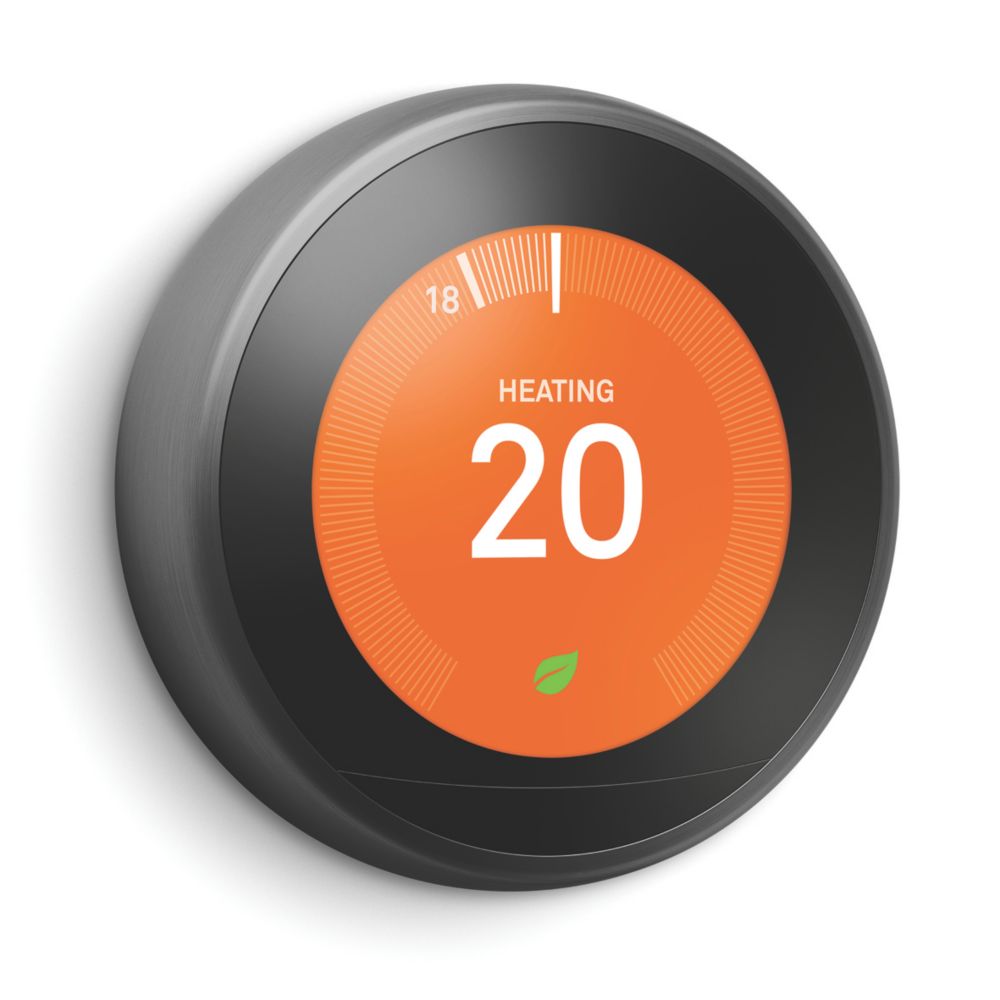 Google Nest 3rd Gen Wireless Heating Hot Water Smart Thermostat Black
