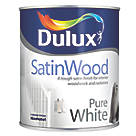 Dulux   White  Satinwood Paint 750ml