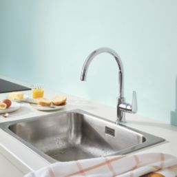 Grohe Bau Curve Kitchen Mono Mixer Tap Chrome