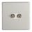 Contactum Lyric 2-Gang F-Type Satellite Socket Brushed Steel with White Inserts