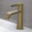 Swirl Ayre Brushed Brass 165mm Standard Lever Mono Basin Mixer Tap  With Clicker Waste