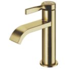 Swirl Ayre Brushed Brass 165mm Standard Lever Mono Basin Mixer Tap  With Clicker Waste