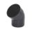 FloPlast  Push-Fit 135° Single Socket Bottom Offset Bend Black 110mm