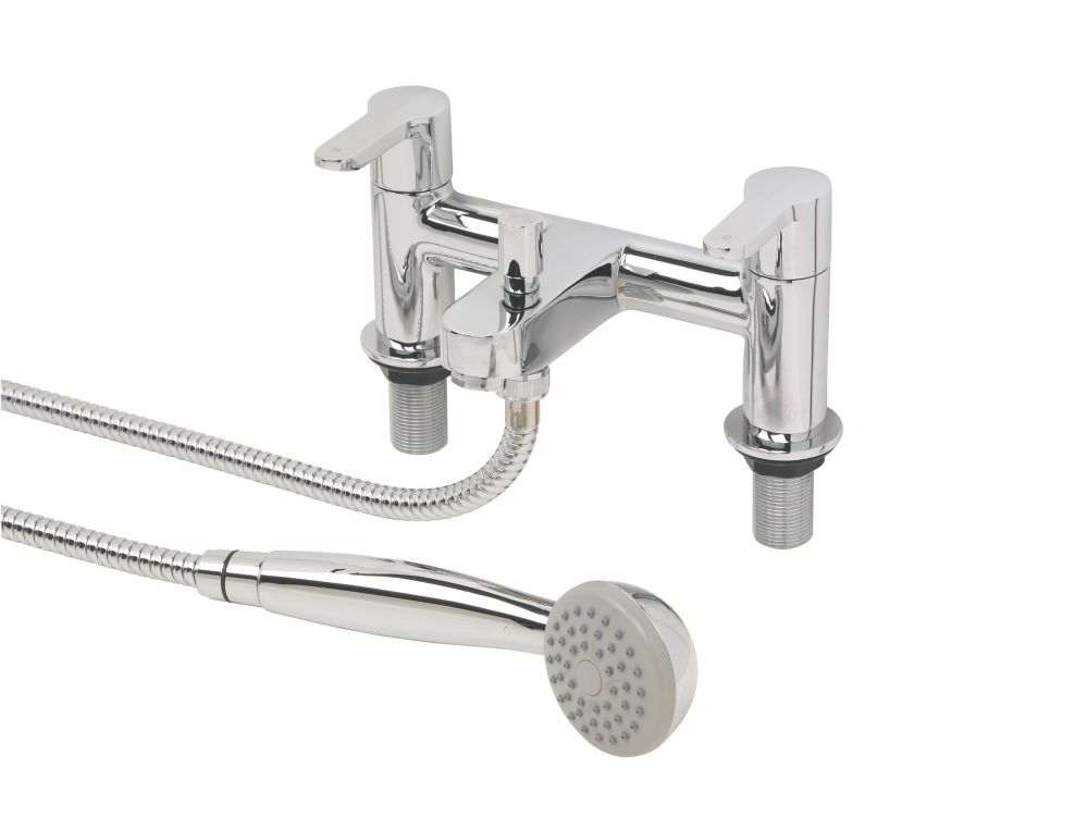 Swirl Elevate DeckMounted Dual Lever Bath/Shower Mixer Tap Chrome