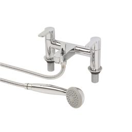 Swirl Elevate Chrome 115mm Deck Mounted Dual Control Manual Shower Mixer Tap