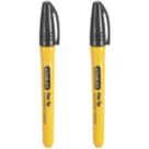 Stanley  Fine Tip Black Permanent Marker 2 Pack