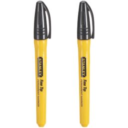 Stanley  Fine Tip Black Permanent Marker 2 Pack