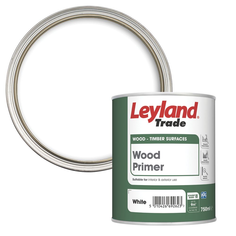 Leyland Trade 750ml White Matt Interior & Exterior Wood Primer Screwfix