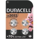 Duracell CR2032 3V Coin Cell Lithium Speciality Batteries 4 Pack