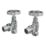 ETAL Rotor 15mm x 1/2" Chrome Angled Designer Manual Radiator Valve Head & Body  2 Pack