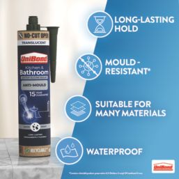 Unibond  
Kitchen & Bathroom Anti-Mould Sealant Translucent 280ml
