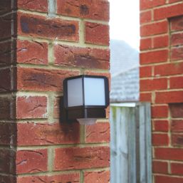Brackenheath iSpot Deco Indoor & Outdoor Cube Wall Light With PIR & Photocell Sensor Black