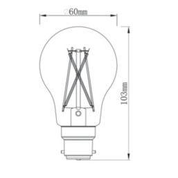 LAP Myko  B22 A60 LED Virtual Filament Smart Light Bulb 7.3W 806lm