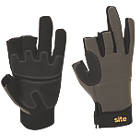 Site  3-Finger Framer Performance Gloves Grey / Black Large