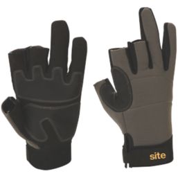 Site  3-Finger Framer Performance Gloves Grey/Black Large