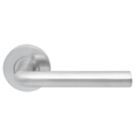 Jigtech Riva Lever on Rose Door Handles Pair Satin Chrome