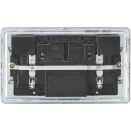 Knightsbridge  13A 2-Gang SP Switched Socket + 4.0A 20W 2-Outlet Type A & C USB Charger Polished Chrome with Black Inserts