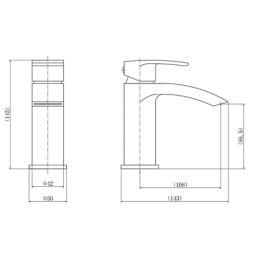 ETAL Spear Matt Black 184mm Standard Lever Mono Basin Mixer Tap