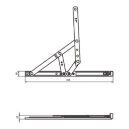 Smith & Locke  Friction Stay Window Hinges Top-Hung 300mm 2 Pack