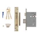 Smith & Locke Fire Rated  Stainless Brass BS 5-Lever Mortice Sashlock 78mm Case - 57mm Backset