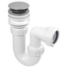 McAlpine Unslotted Pop Up All-in-One Basin Waste with Tubular Trap White 32mm