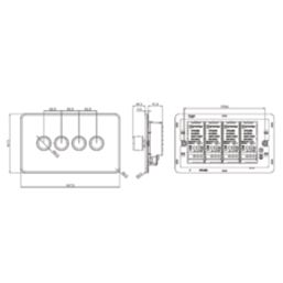 Knightsbridge  4-Gang 2-Way LED Intelligent Dimmer Switch  Matt White