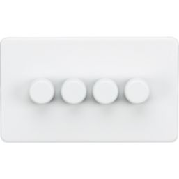 Knightsbridge  4-Gang 2-Way LED Intelligent Dimmer Switch  Matt White