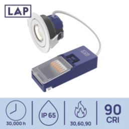 LAP Chaac Tilt  Fire Rated LED Downlights White 5.5W 600lm 10 Pack