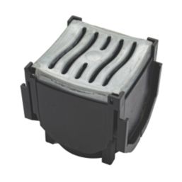 FloPlast FloDrain Quad Connector Drain Cover & Grate Silver 120mm