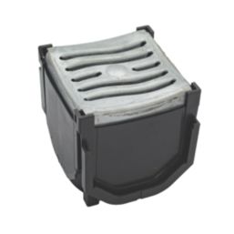 FloPlast FloDrain Quad Connector Drain Cover & Grate Silver 120mm