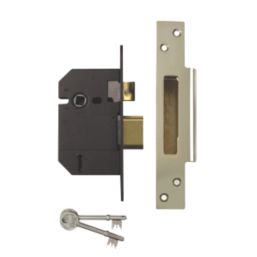 Yale  Polished Brass 5-Lever Sashlock 76mm Case - 57mm Backset