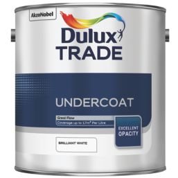 Dulux Trade  2.5Ltr Pure Brilliant White Gloss  Interior & Exterior Wood & Metal Undercoat