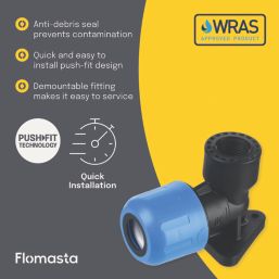 Flomasta  MDPE Wall-Plate Elbow 20mm x 1/2"