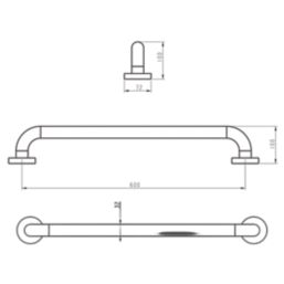 ETAL  Straight Doc M Grab Bar  Blue 600mm