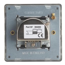 Contactum Lyric 1-Gang Coaxial TV / FM & Satellite Socket Brushed Brass with Black Inserts