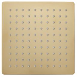 Highlife Bathrooms  Swivel & Tilt Square Rainfall Shower Head Brushed Brass 200mm