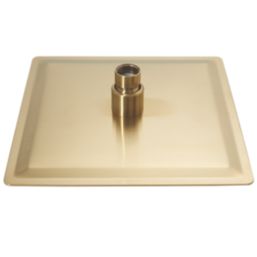Highlife Bathrooms  Swivel & Tilt Square Rainfall Shower Head Brushed Brass 200mm
