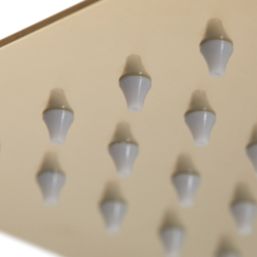 Highlife Bathrooms  Swivel & Tilt Square Rainfall Shower Head Brushed Brass 200mm