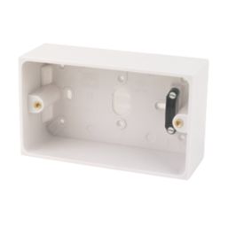 Essentials  2-Gang Surface Pattress  Back Box 47mm