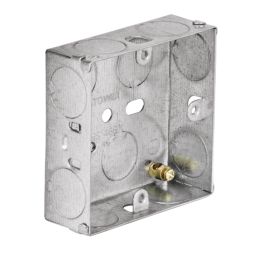 Tower  1-Gang Galvanised Steel  Knockout Back Box 25mm