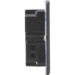 Knightsbridge  5A 63W 3-Outlet Type A & C USB Socket Anthracite with Black Inserts