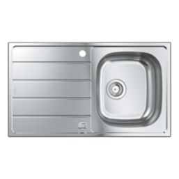 Grohe K200 1 Bowl Stainless Steel Sink Chrome 860mm x 500mm