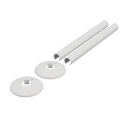 ETAL Enzo Radiator Pipe Covers and Collars Set  White 16mm x 200mm 4 Pieces