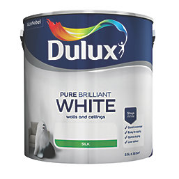Dulux  Silk Pure Brilliant White Emulsion Paint 2.5Ltr