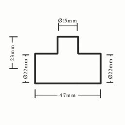 Flomasta  Copper End Feed Reducing Tee 22mm x 22mm x 15mm