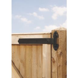 Smith & Locke Black Powder-Coated Straight Heavy Reversible Gate Hinges 183mm x 508mm x 60mm 2 Pack